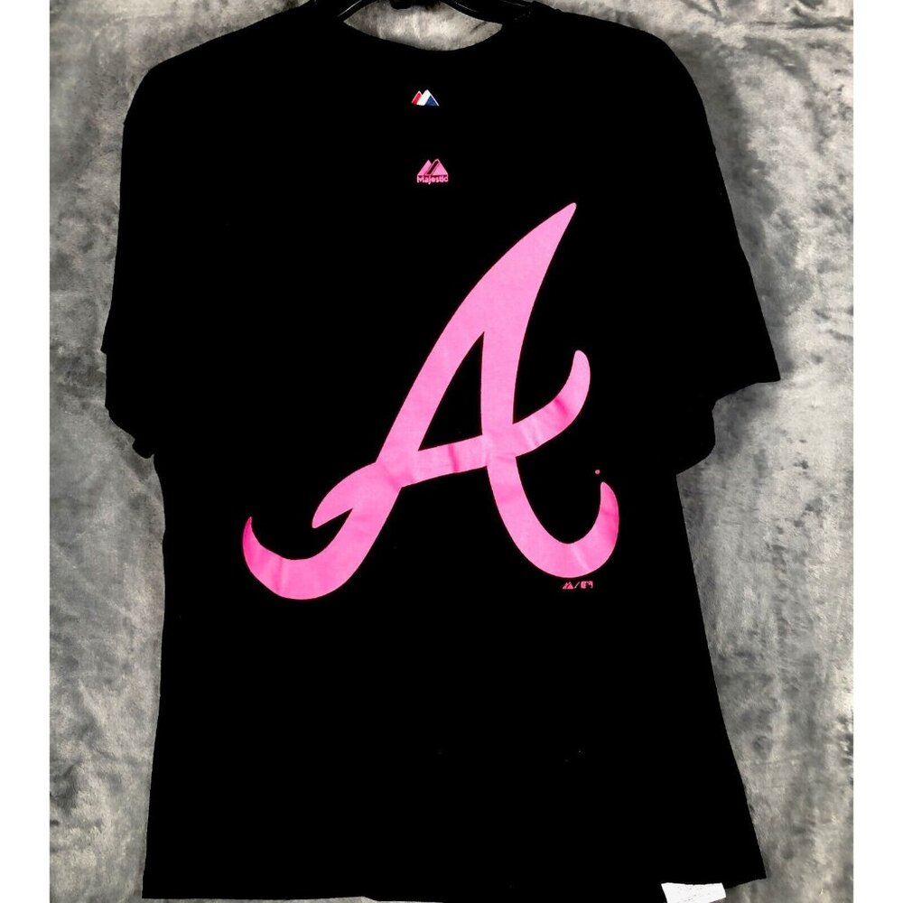 Majestic Atlanta Braves Superior Play Black T-Shirt Size Large - Picture 1 of 13